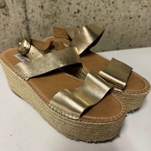 Steve Madden Metallic Gold Espadrille Sandals
